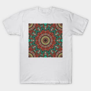 Mandala Botanical Flower Bohemian Pastel Art Colorful Paisley T-Shirt